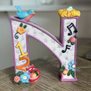 Mary Engelbreit Resin Alphabet Decorative Letter N Vintage 1999 Multicolor